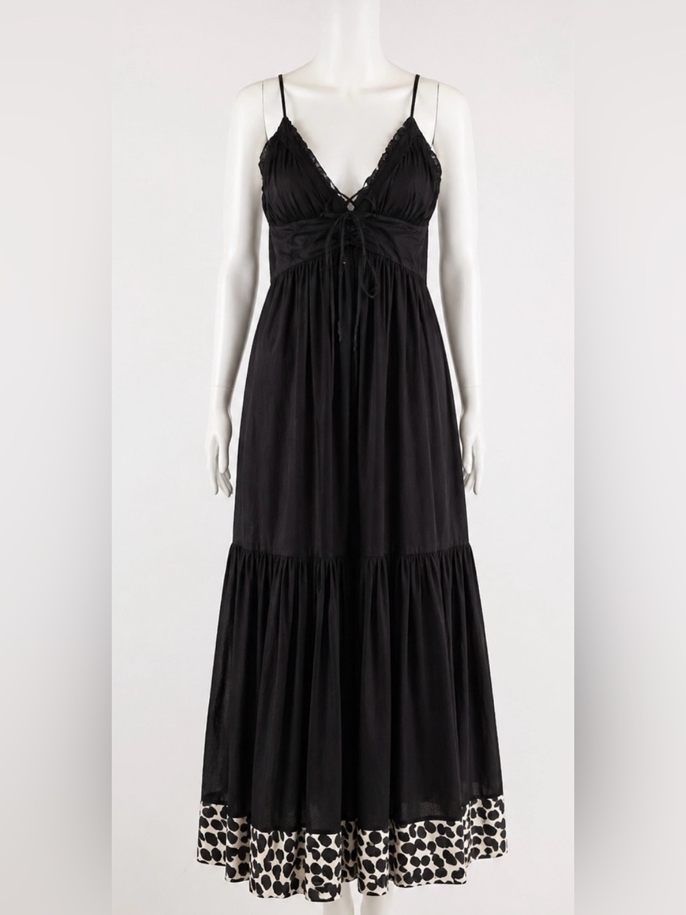 La Blanca Rod Beattie USA Black and White Long Maxi Boho Dress sz M
